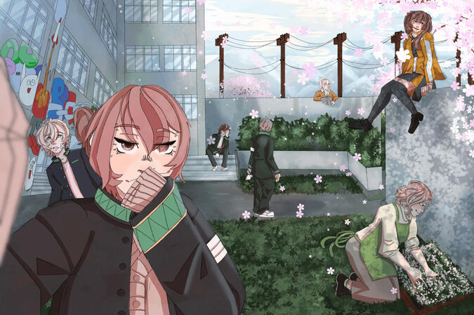 Multi Character Full Render Scene Background