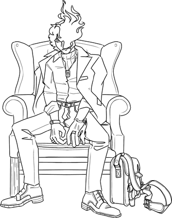 Line Art Full Body + Prop (20%) No BG