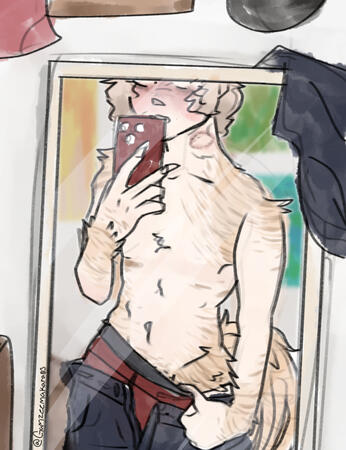 Colored Sketch Half Body Scene